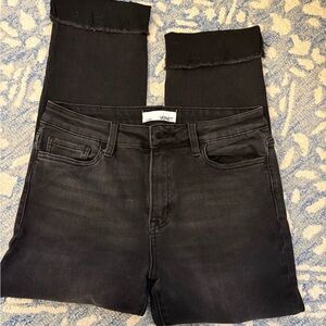 VERVET BY FLYING MONKEY Black High-Rise Raw Hem Skinny Jeans